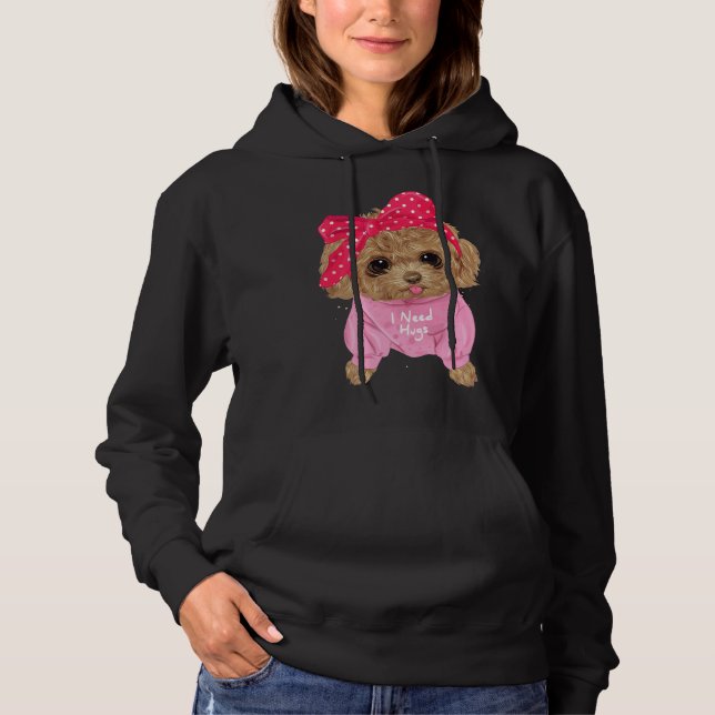 Niedliches Poodle Hoodie (Vorderseite)