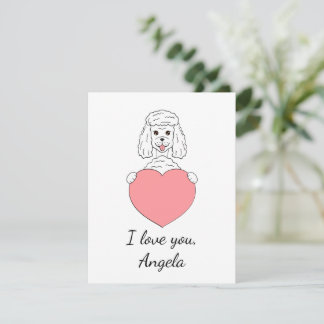 Niedliches Poodle in der Liebe Valentine Feiertagskarte