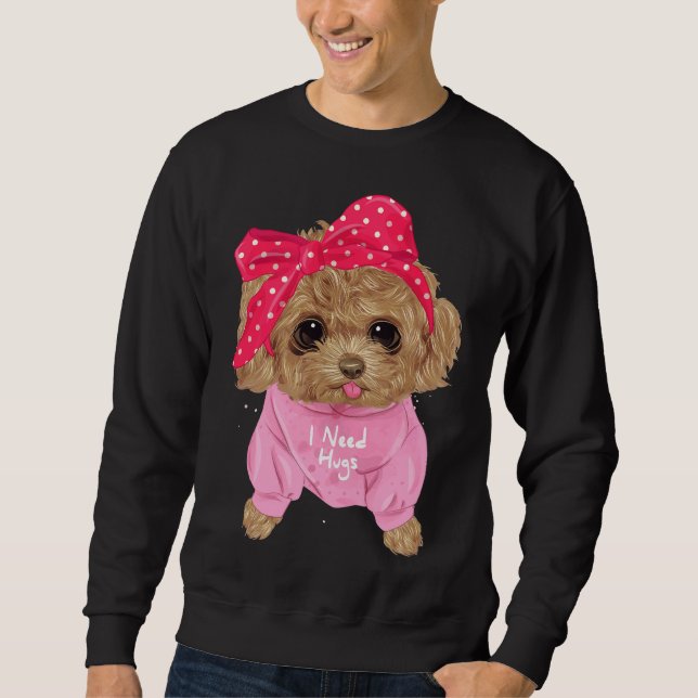 Niedliches Poodle Sweatshirt (Vorderseite)