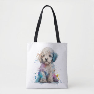 Niedliches Poodle Welpe Wasserfarbe Kunst