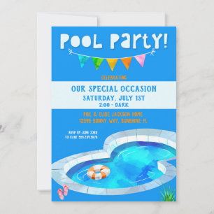 Niedliches Pool-Party für jeden Anlass Einladung