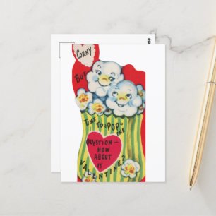 Niedliches Popcorn Retro Vintag Valentine Postkarte