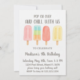 Niedliches Popsiv Summer Party für Kinder Einladung