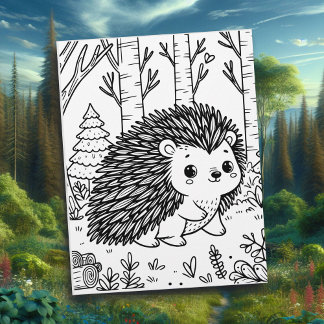 Niedliches Porcupine im Wald | Farbseite