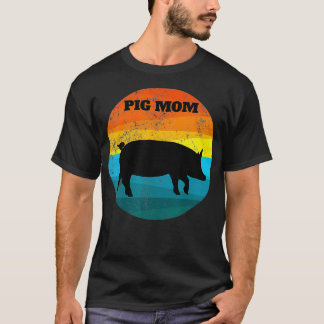 Niedliches Pot Bly PIG MAMA Vintages Schwein Liebe T-Shirt