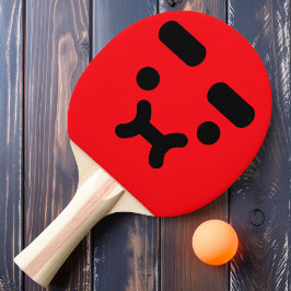 Niedliches Pouty Face Red Ping Pong Paddle Tischtennis Schläger