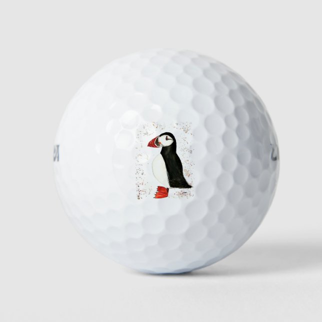 Niedliches Puffvogelwild Golfball (Vorderseite)