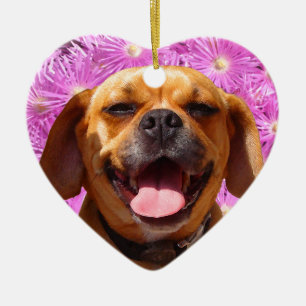 Niedliches Puggle Keramik Ornament