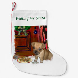 Niedliches Puggle Weihnachten Kleiner Weihnachtsstrumpf