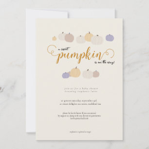 Niedliches Pumpkin Gender Neutral Baby Duwer Einla Einladung