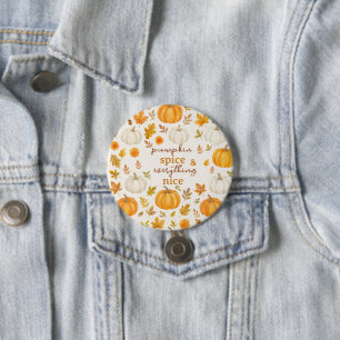 Niedliches Pumpkin-Muster   Erntedank Button