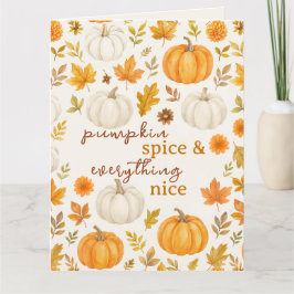 Niedliches Pumpkin-Muster | Erntedank Karte