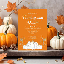 Niedliches Pumpkin Orange Erntedank Dinner Party