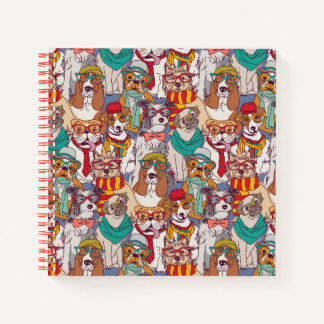 Niedliches Puppy-Fashion-Muster Notizbuch