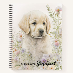 Niedliches Puppy Golden Retriever Dog Sketchbook Notizbuch