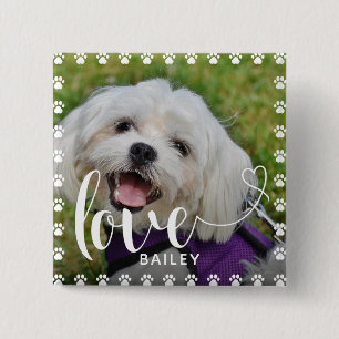 Niedliches Puppy-Valentinstag-Foto Button