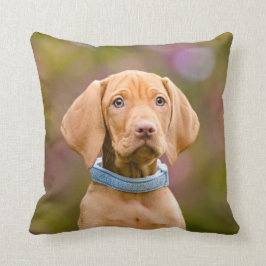 Niedliches puppyeyed Ungar Vizsla Hundewelpen-Foto Kissen