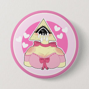 Niedliches Pyramidenzeichen mit Tränenschaltfläche Button