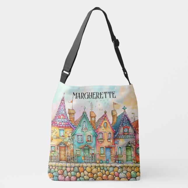 Niedliches Quirky Bicycle Girl - Siehe Rückseite - Tragetaschen Mit Langen Trägern (Rückseite)