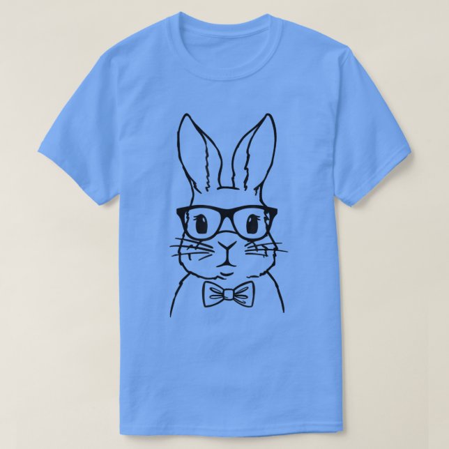 Niedliches Rabbit Bunny Face Brillen Bow Krawatte  T-Shirt (Design vorne)