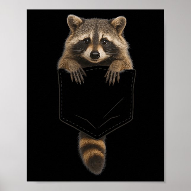 Niedliches Raccoon Cket Funny für Männer Frauen Ki Poster (Vorne)