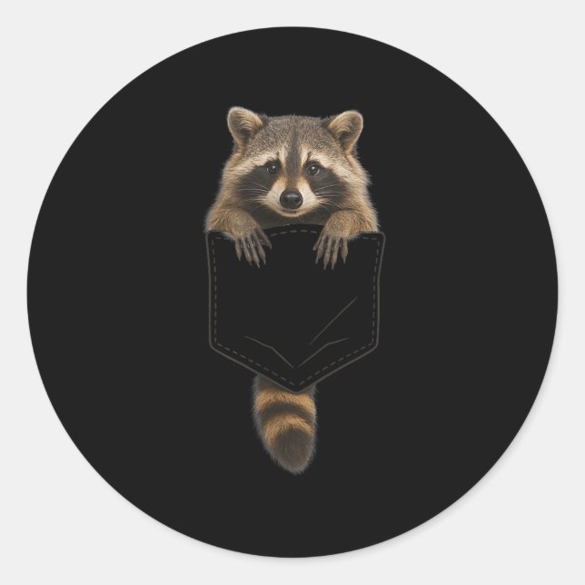 Niedliches Raccoon Cket Funny für Männer Frauen Ki Runder Aufkleber (Vorderseite)