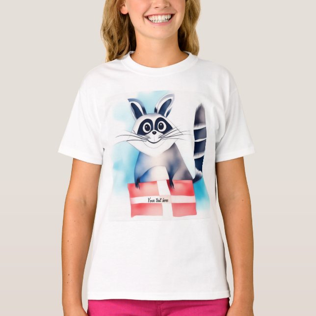 Niedliches Raccoon-Geburtstagsgeschenk T-Shirt (Vorderseite)