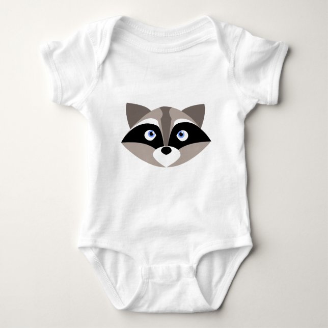Niedliches Raccoon-Gesicht Baby Strampler (Vorderseite)