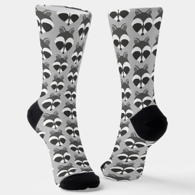 Niedliches Raccoon-Gesichtsmuster Tier Socken (Gewinkelt)