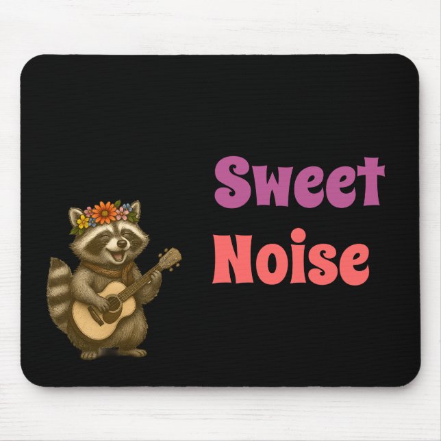 Niedliches Raccoon Gitarre einzigartiges Tierdesig Mousepad (Vorne)