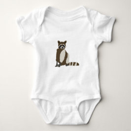 Niedliches Raccoon in Pinienwald - Illustration Baby Strampler