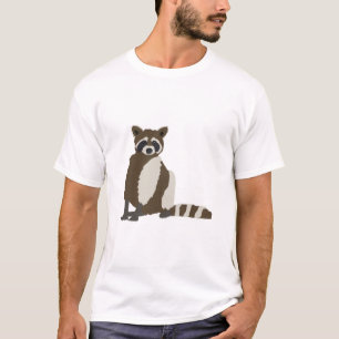 Niedliches Raccoon in Pinienwald - Illustration T-Shirt