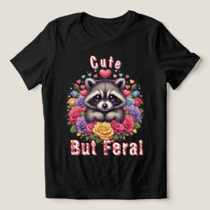 Niedliches Raccoon mit farbenfrohen Blume und Herz Tri-Blend Shirt