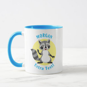 Niedliches Raccoon, Personalisieren von Name und M Tasse