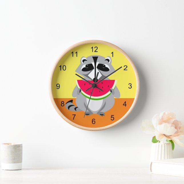 Niedliches Raccoon Uhr (Zuhause)