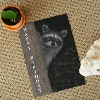 Niedliches Raccoon Wildlife Foto Geburtstag Karte
