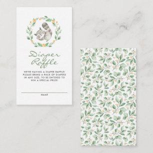 Niedliches Raccoon Wreath Baby Dusche Windelwanne Begleitkarte