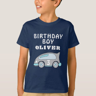 Niedliches Race Car Blue Birthday Boy Gast Ehre T-Shirt