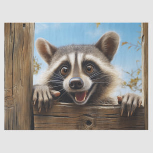 Niedliches Racoon-Tier-Dekoupage Seidenpapier