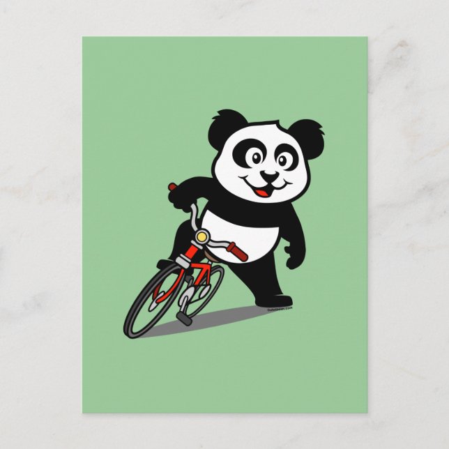 Niedliches Radfahren Panda Postkarte (Vorderseite)