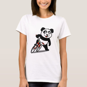 Niedliches Radfahren Panda T-Shirt