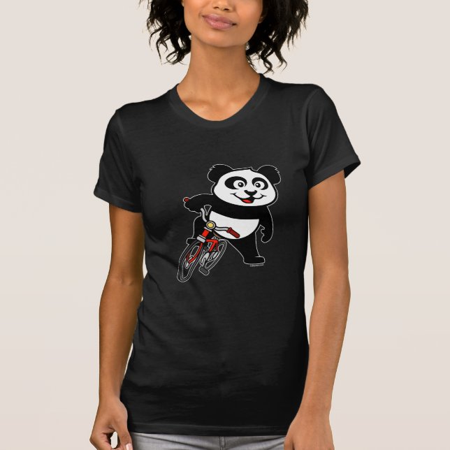 Niedliches Radfahren Panda T-Shirt (Vorderseite)