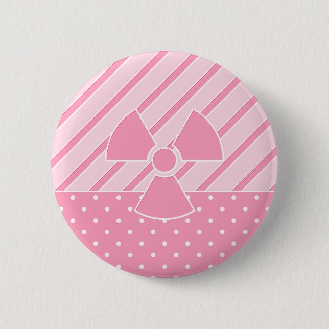 Niedliches radioaktives rosa Abzeichen Button (Vorderseite)