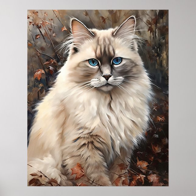 Niedliches Ragdoll Chat Art Print Poster (Vorne)
