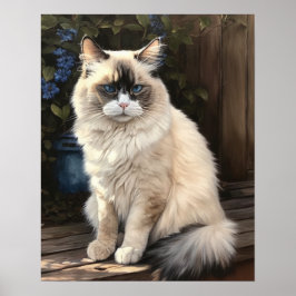 Niedliches Ragdoll Chat Art Print Poster