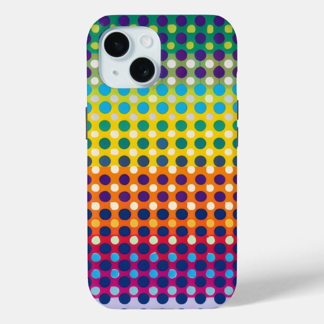 Niedliches Rainbow Dot Muster Case-Mate iPhone Hülle (Rückseite)