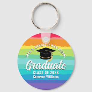 Niedliches Rainbow Graduate Custom Abschluss Gift Schlüsselanhänger