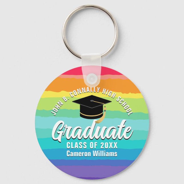 Niedliches Rainbow Graduate Custom Abschluss Gift Schlüsselanhänger (Vorderseite)