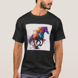 Niedliches Rainbow Horse Paint Spritzer Illustrati T-Shirt