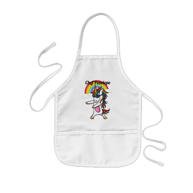 Niedliches Rainbow Hübsch Dancing Unicorn Kinderschürze (Vorne)
